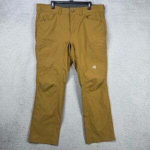 Eddie Bauer First Ascent Men Cargo Hiking Pants 38X32 Tan Nylon Blend Pocket NEW
